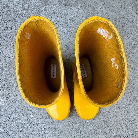 HUNTER Yellow Rain Boots Kids 12 US 29 EU First Classic Waterproof Gum Boot - Picture 7 of 11